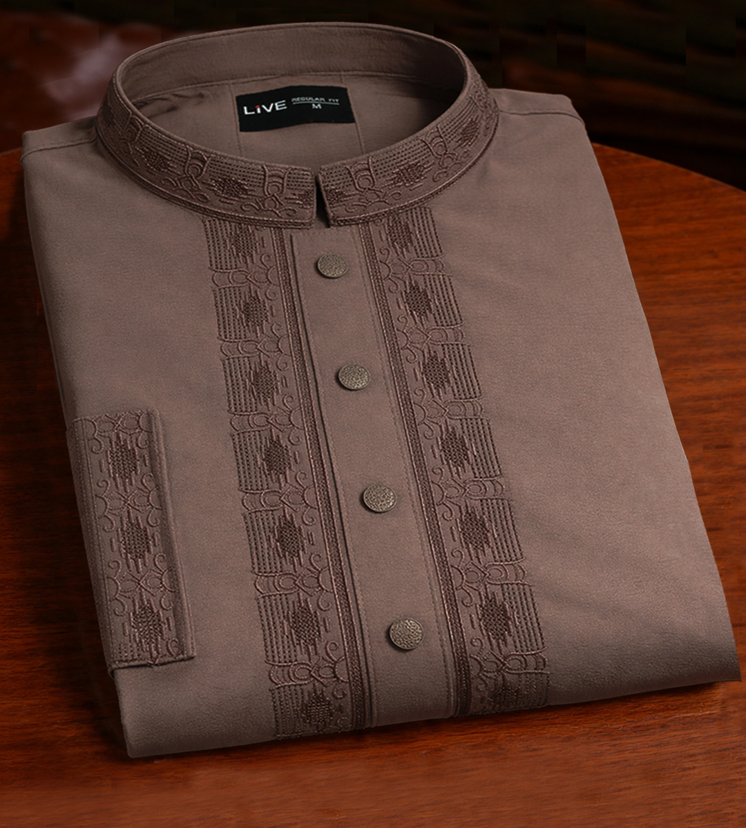 Premium Embroidery Maroon Panjabi